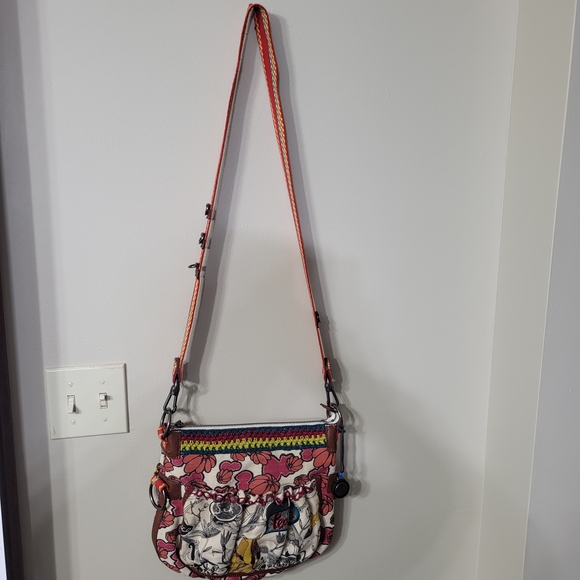 Sakroots Handbags - Sakroots Multicolor Floral Crossbody with Pink Accents